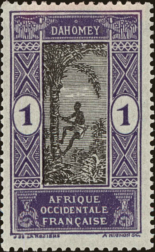 Front view of Dahomey 42 collectors stamp