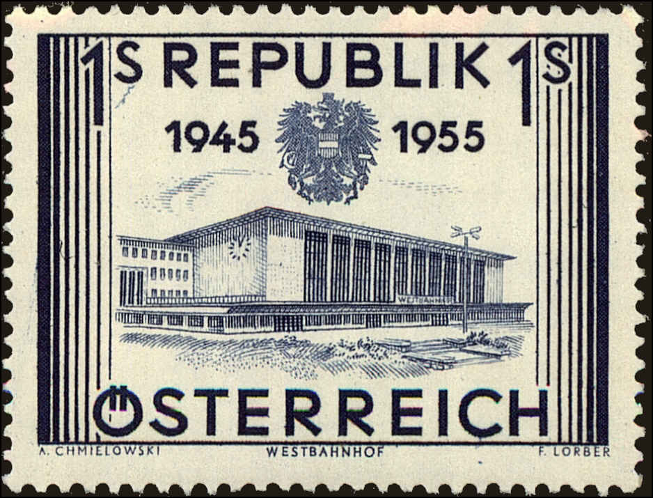 Front view of Austria 600 collectors stamp