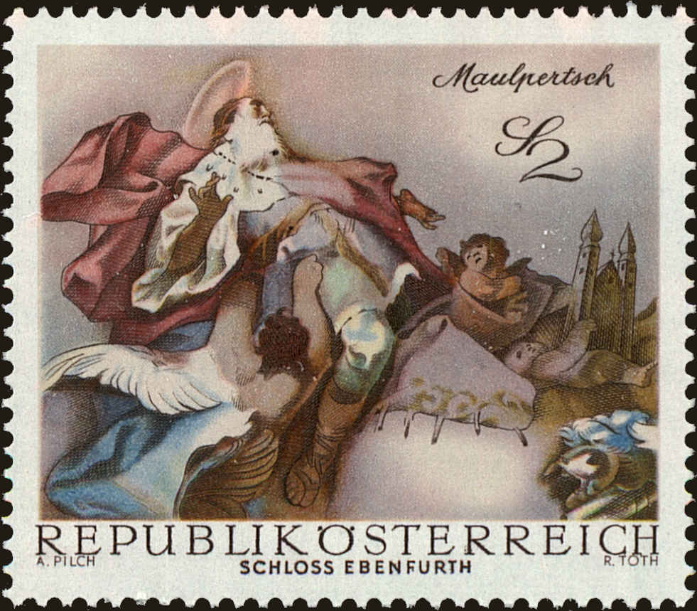 Front view of Austria 828 collectors stamp