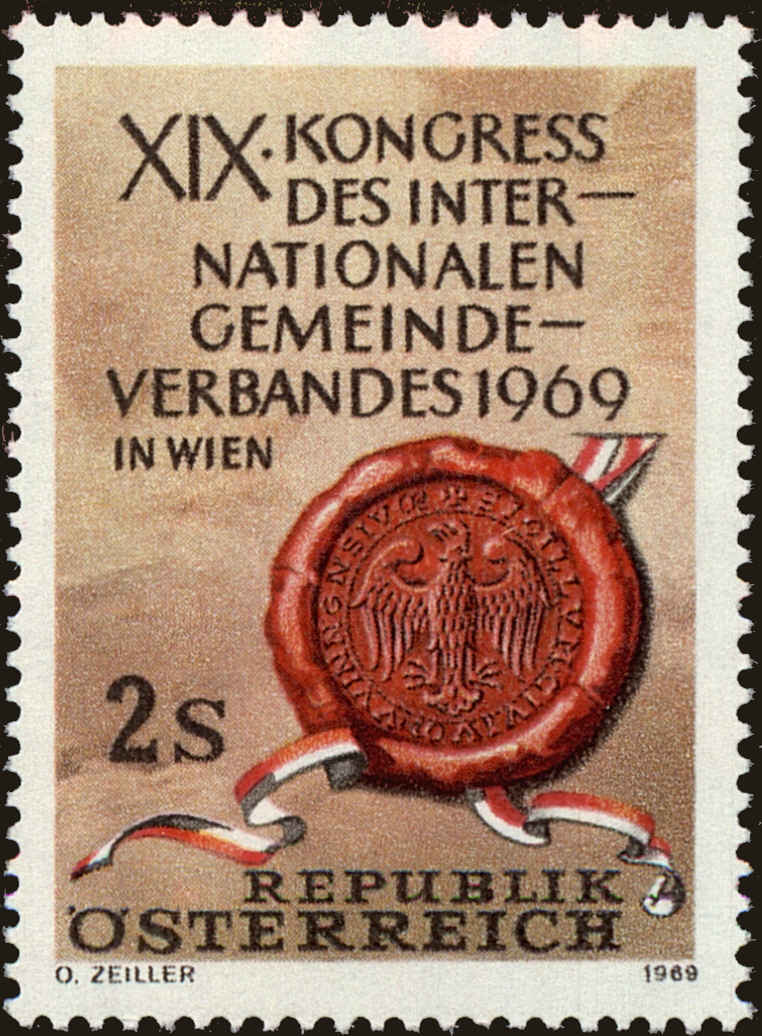 Front view of Austria 842 collectors stamp