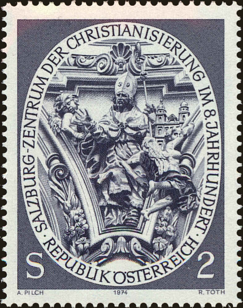 Front view of Austria 996 collectors stamp