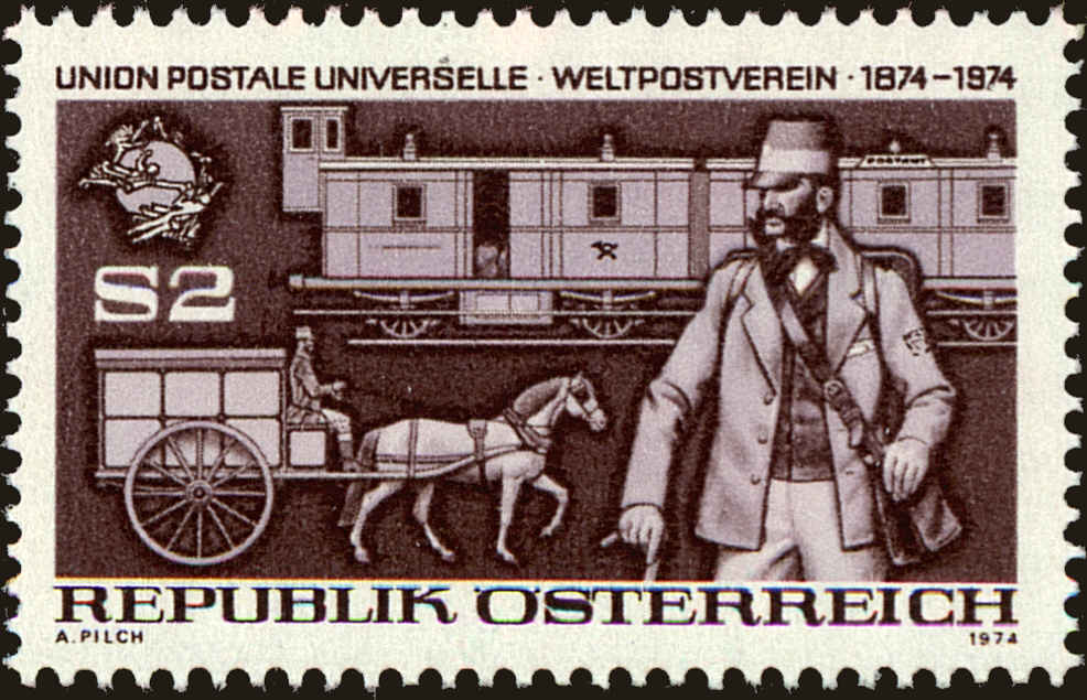 Front view of Austria 1004 collectors stamp