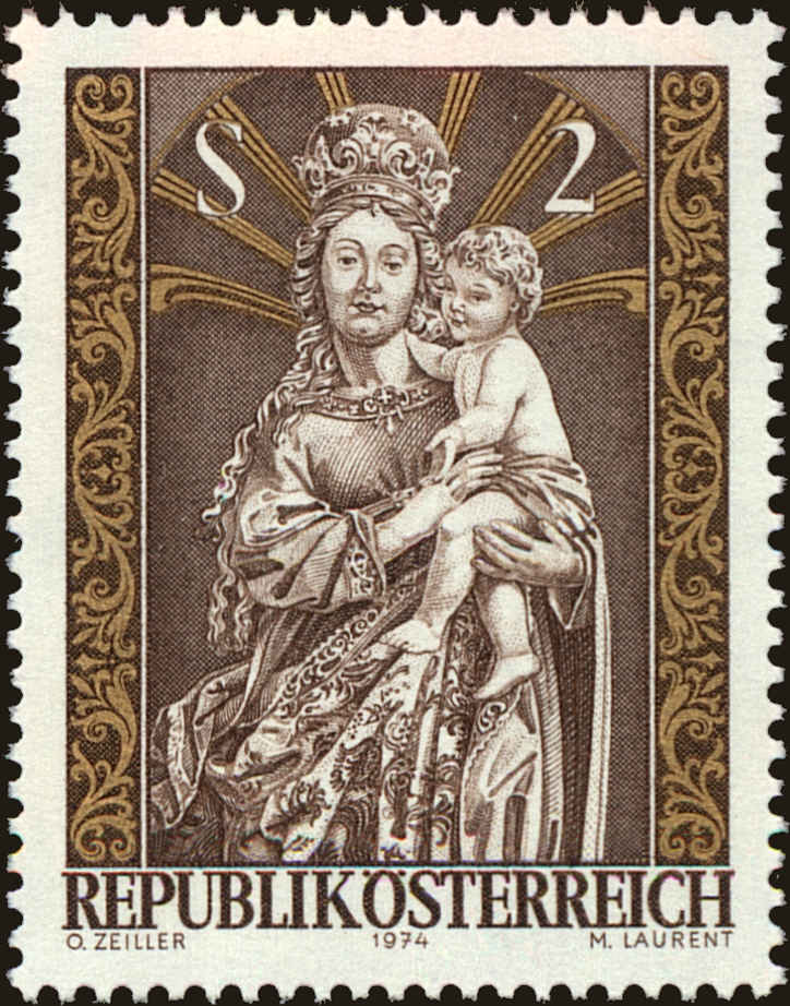 Front view of Austria 1009 collectors stamp