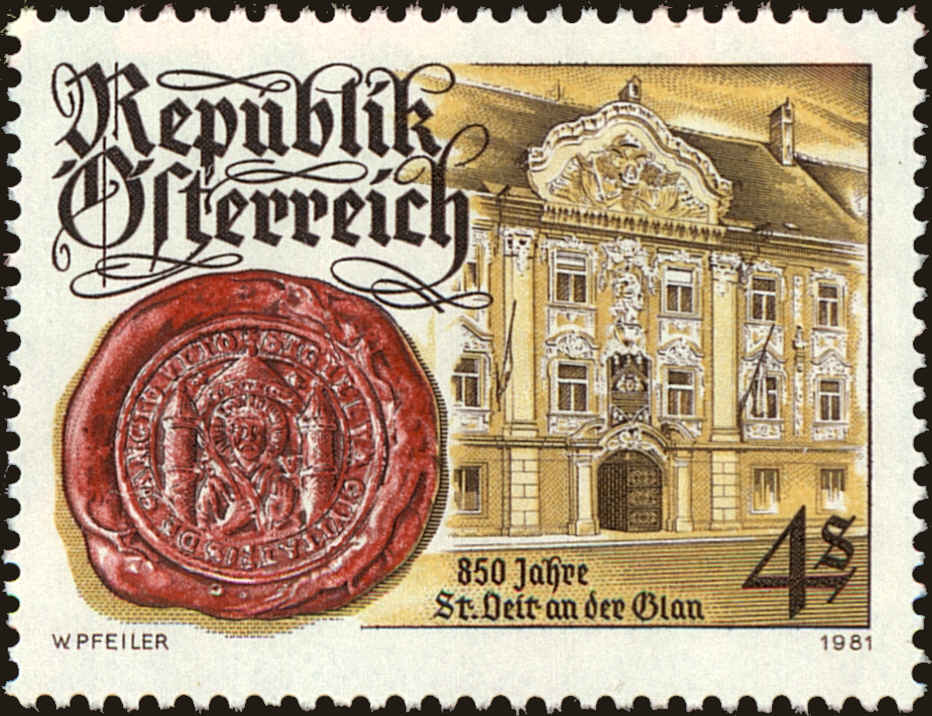 Front view of Austria 1182 collectors stamp