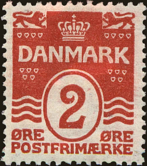 Front view of Denmark 86 collectors stamp