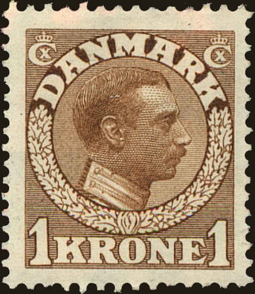 Front view of Denmark 132 collectors stamp