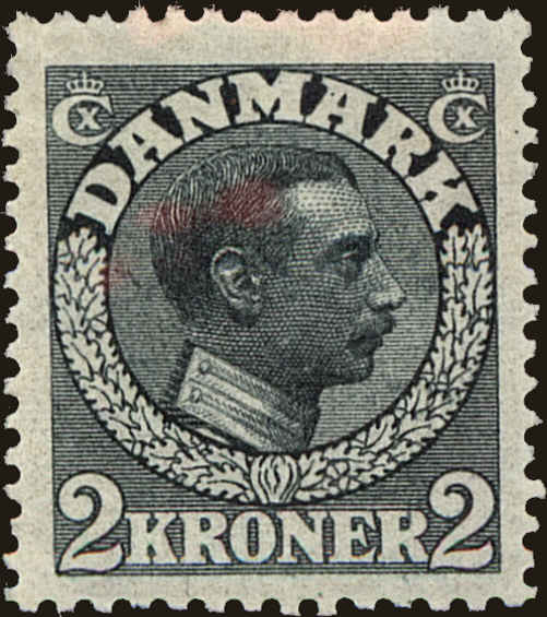 Front view of Denmark 133 collectors stamp