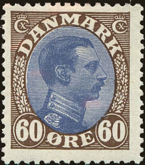 Front view of Denmark 123a collectors stamp