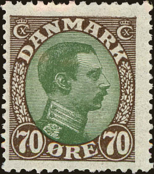 Front view of Denmark 125 collectors stamp