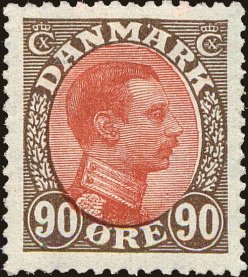 Front view of Denmark 127 collectors stamp