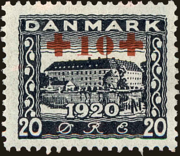 Front view of Denmark B2 collectors stamp
