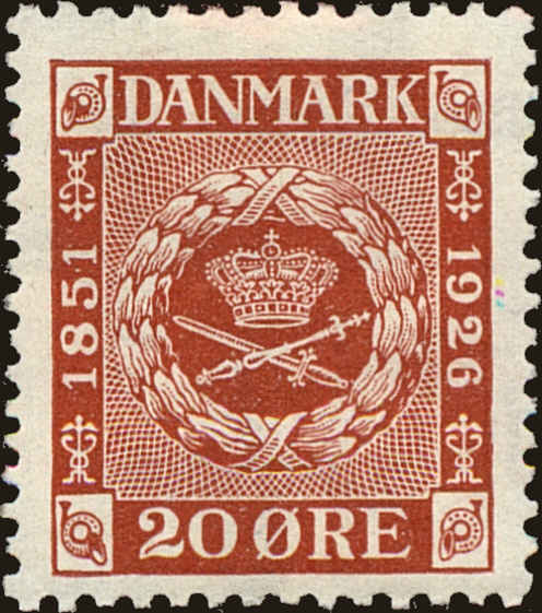 Front view of Denmark 179 collectors stamp