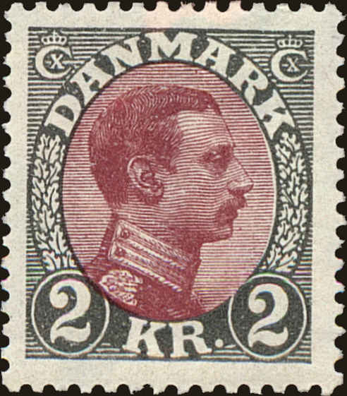 Front view of Denmark 129 collectors stamp