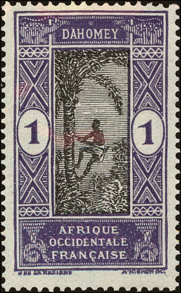 Front view of Dahomey 42 collectors stamp