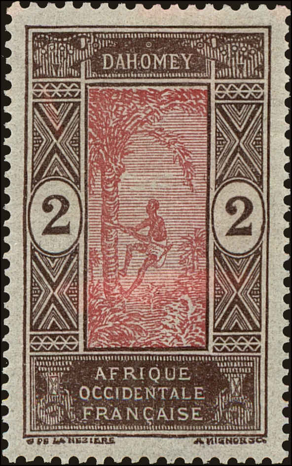 Front view of Dahomey 43 collectors stamp