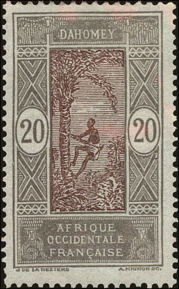 Front view of Dahomey 51 collectors stamp