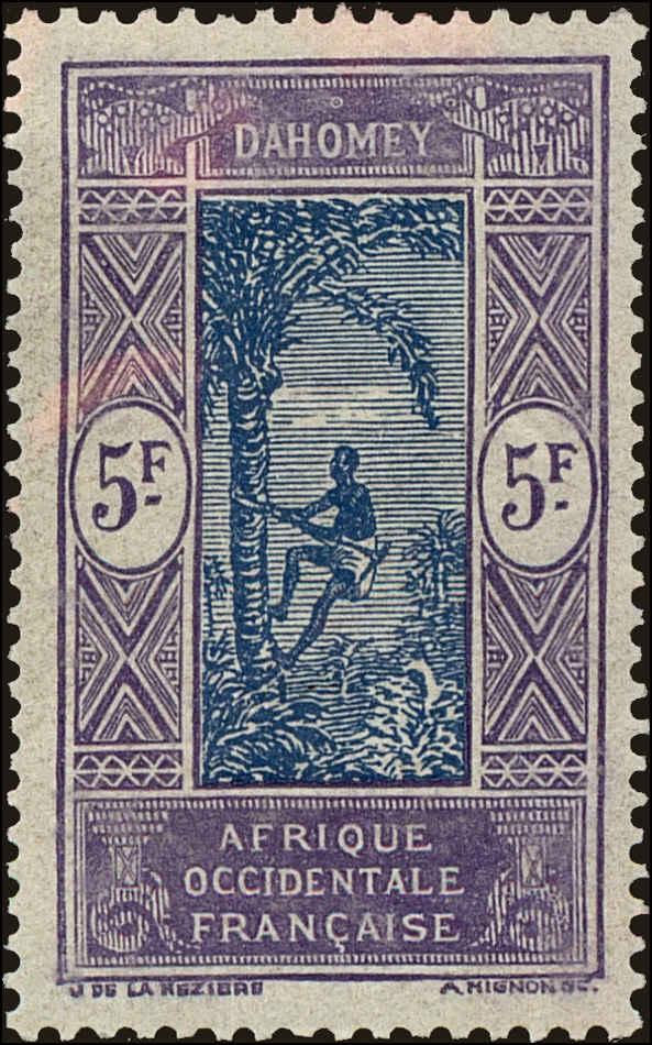 Front view of Dahomey 86 collectors stamp