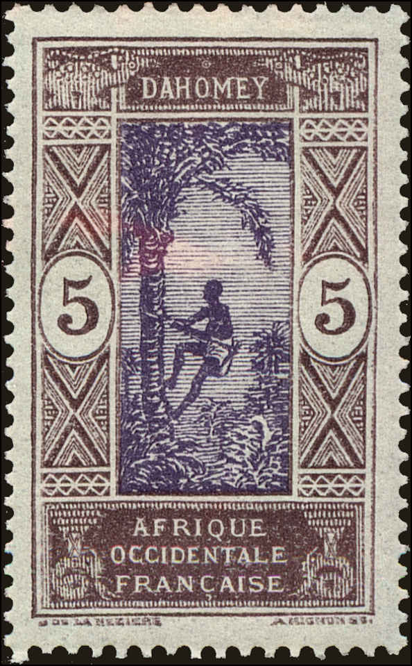 Front view of Dahomey 46 collectors stamp