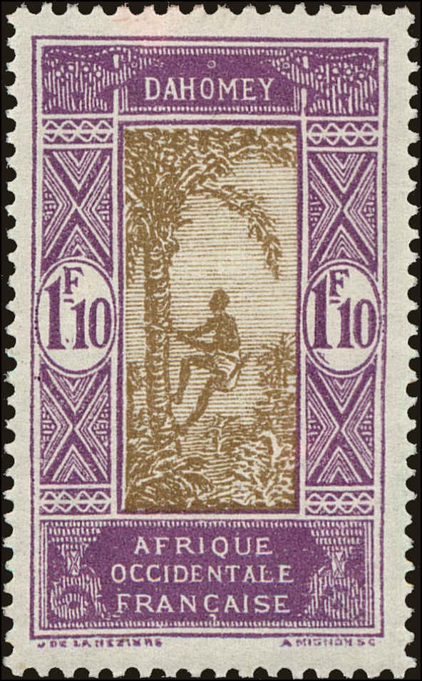 Front view of Dahomey 79 collectors stamp