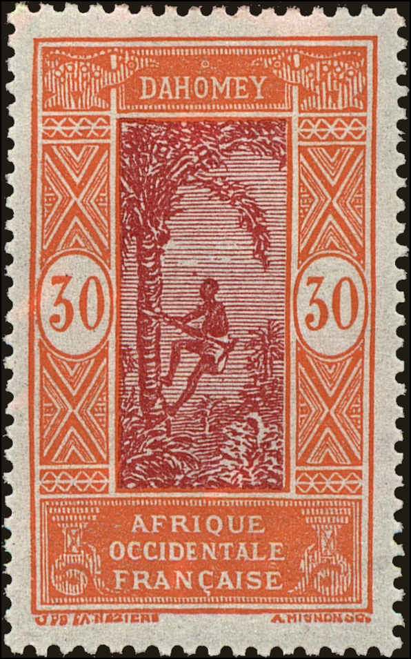 Front view of Dahomey 57 collectors stamp