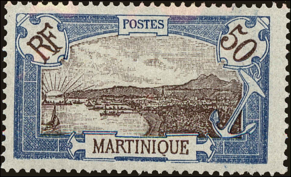 Front view of Martinique 85 collectors stamp
