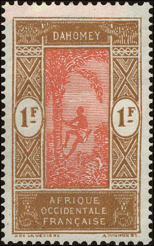 Front view of Dahomey 77 collectors stamp