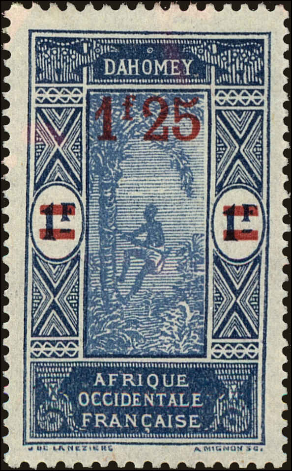 Front view of Dahomey 92 collectors stamp
