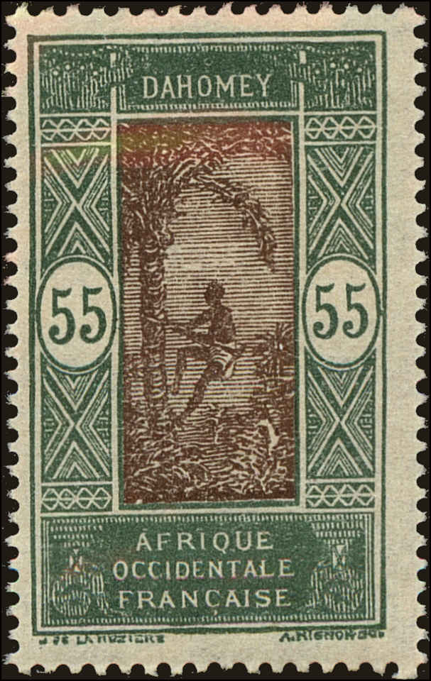 Front view of Dahomey 67 collectors stamp