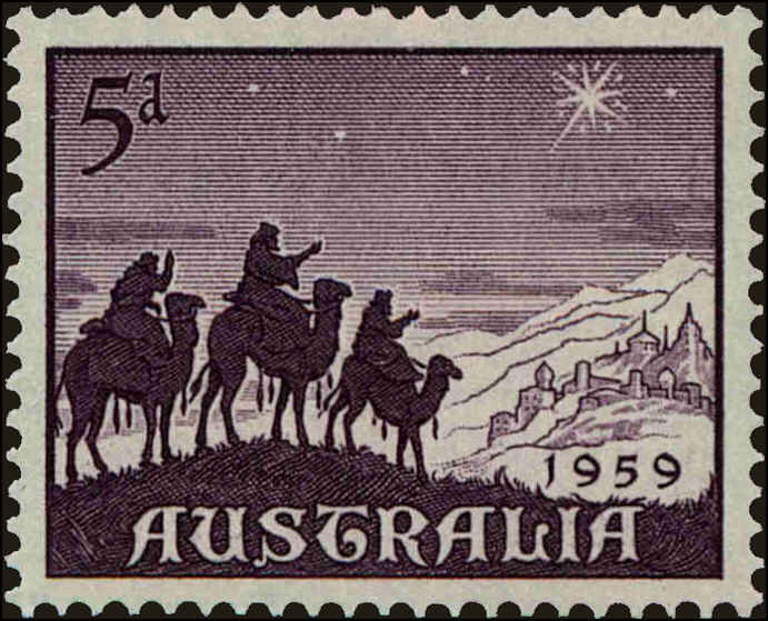 Front view of Australia 334 collectors stamp