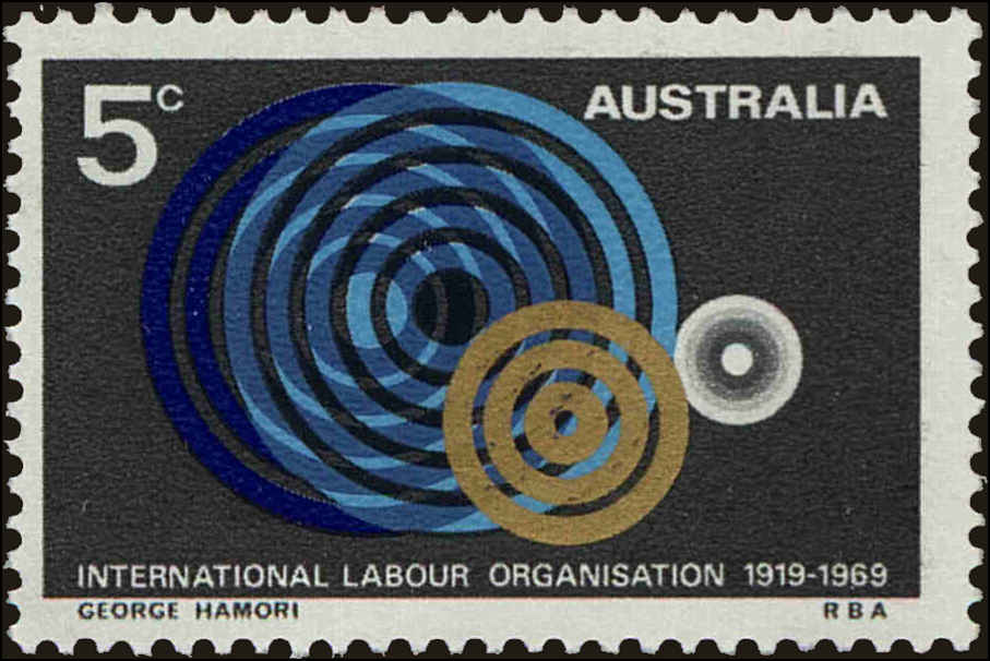 Front view of Australia 461 collectors stamp