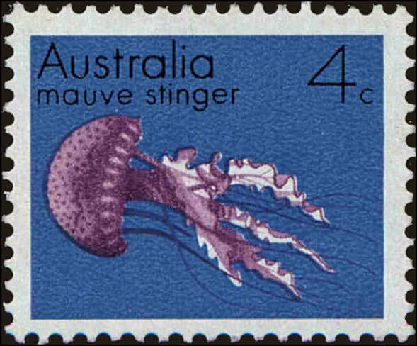 Front view of Australia 557 collectors stamp
