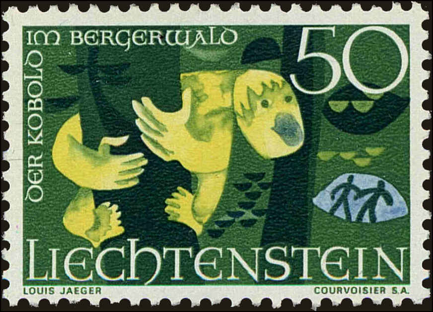 Front view of Liechtenstein 444 collectors stamp