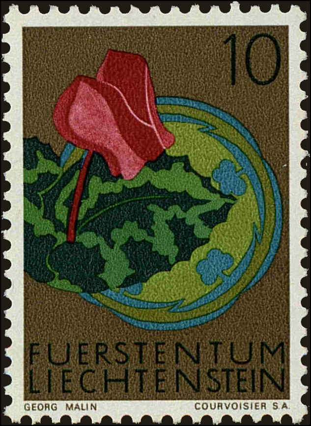 Front view of Liechtenstein 481 collectors stamp