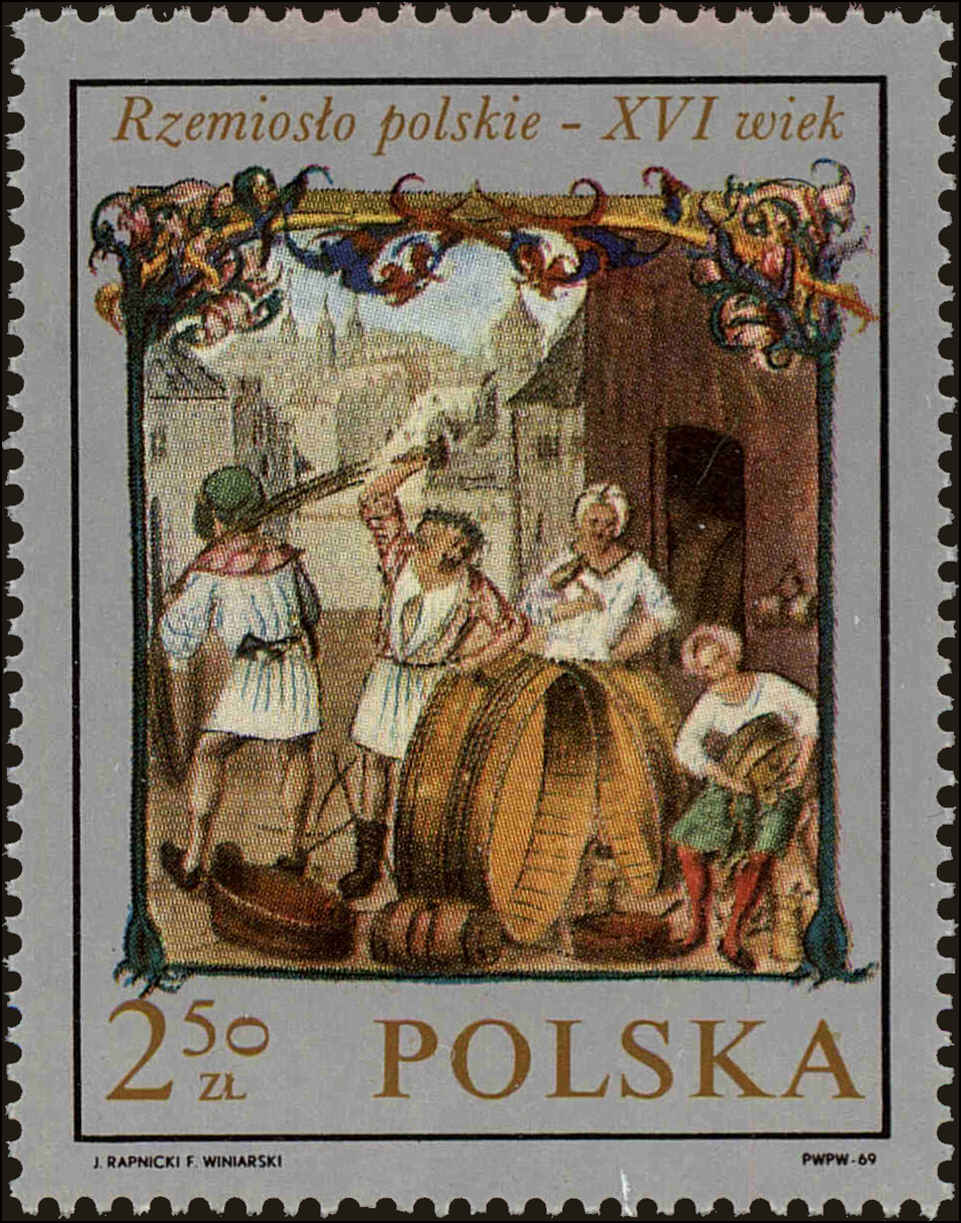 Front view of Polish Republic 1701 collectors stamp
