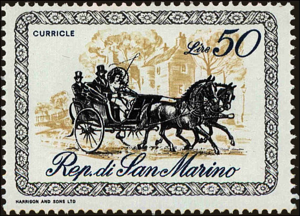 Front view of San Marino 707 collectors stamp