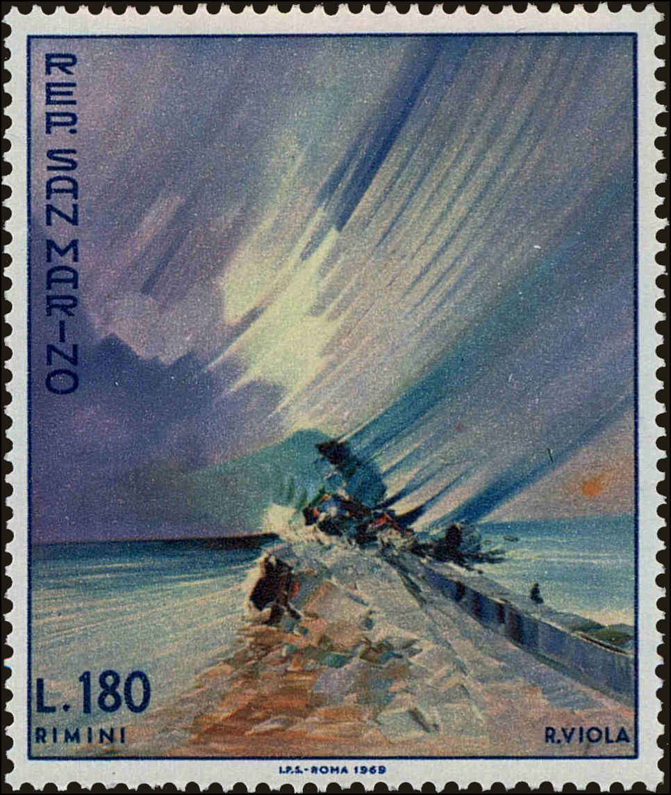 Front view of San Marino 711 collectors stamp