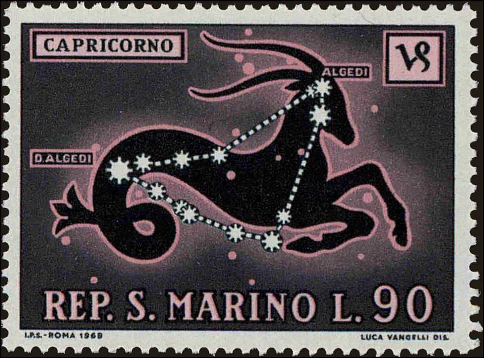 Front view of San Marino 725 collectors stamp