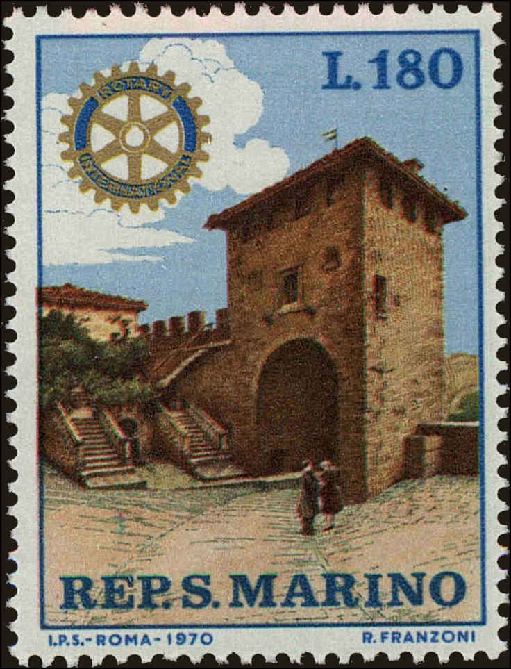 Front view of San Marino 731 collectors stamp