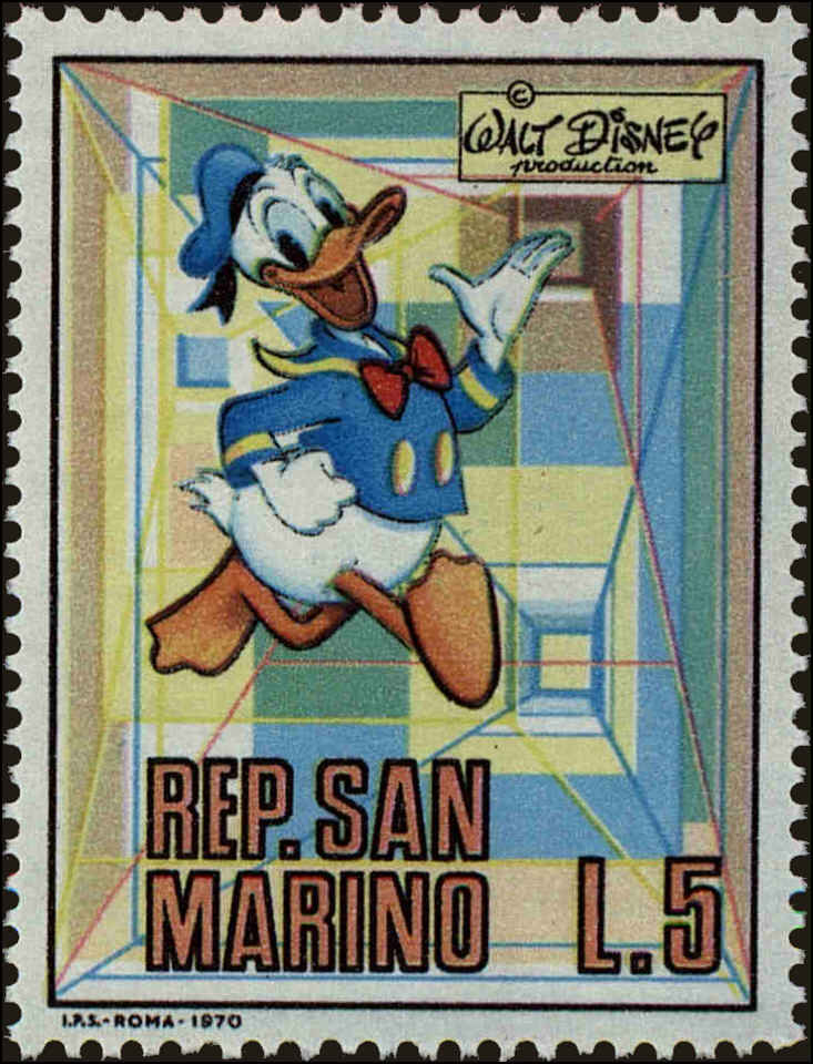 Front view of San Marino 740 collectors stamp