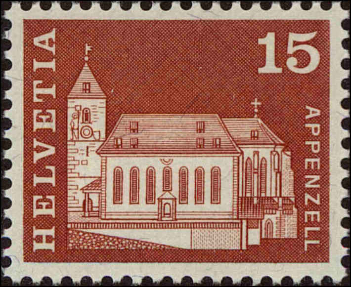 Front view of Switzerland 442 collectors stamp