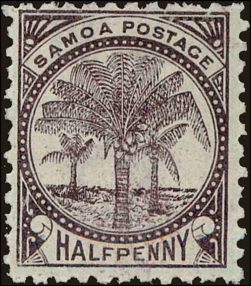 Front view of Samoa (Kingdom) 9d collectors stamp