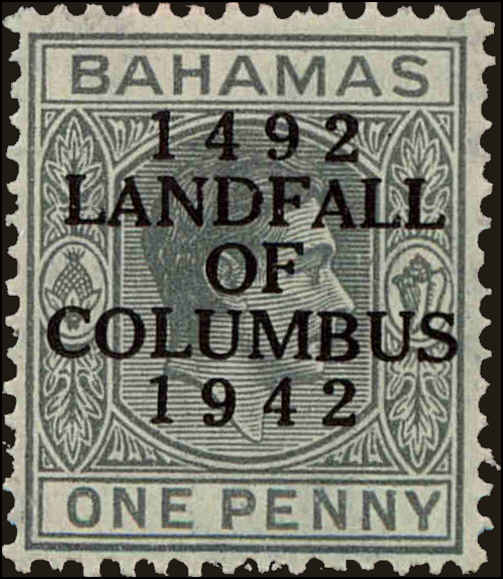 Front view of Bahamas 117 collectors stamp