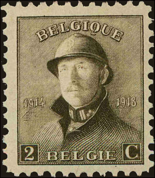 Front view of Belgium 125 collectors stamp