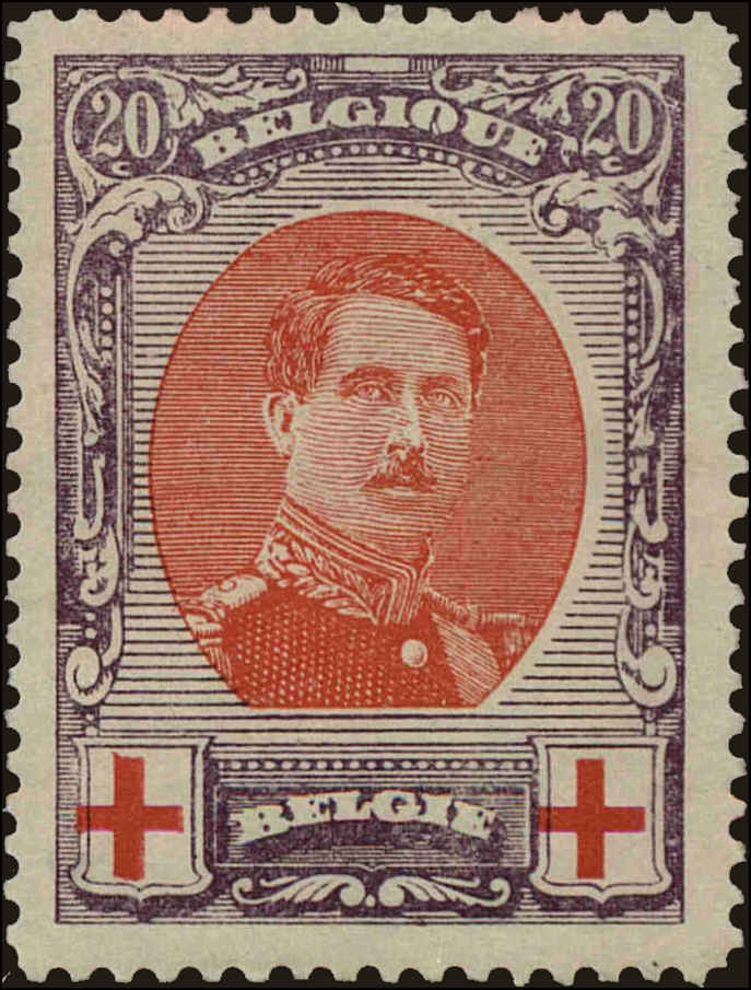 Front view of Belgium B33b collectors stamp