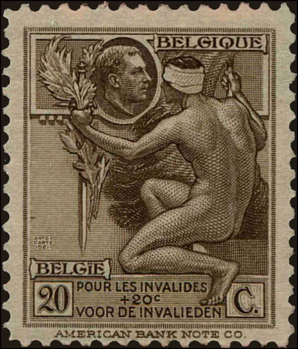 Front view of Belgium B51 collectors stamp