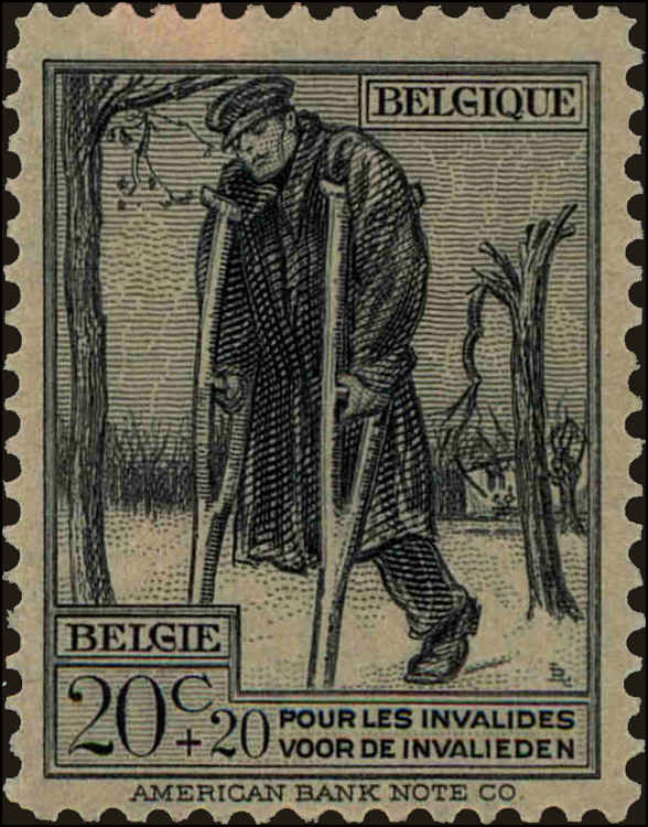 Front view of Belgium B52 collectors stamp