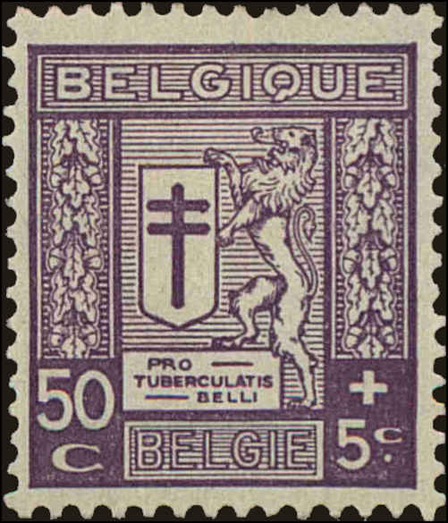 Front view of Belgium B61 collectors stamp