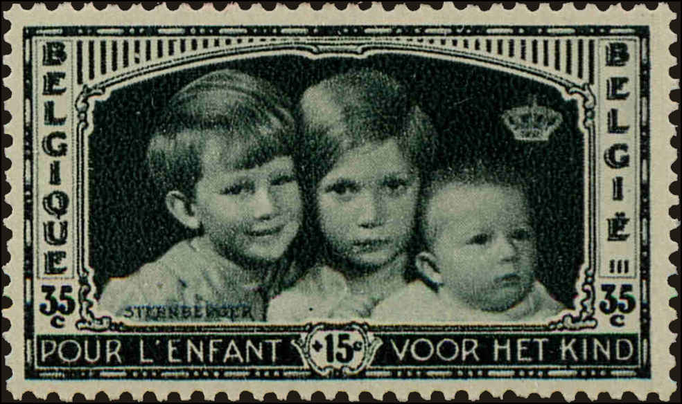 Front view of Belgium B163 collectors stamp