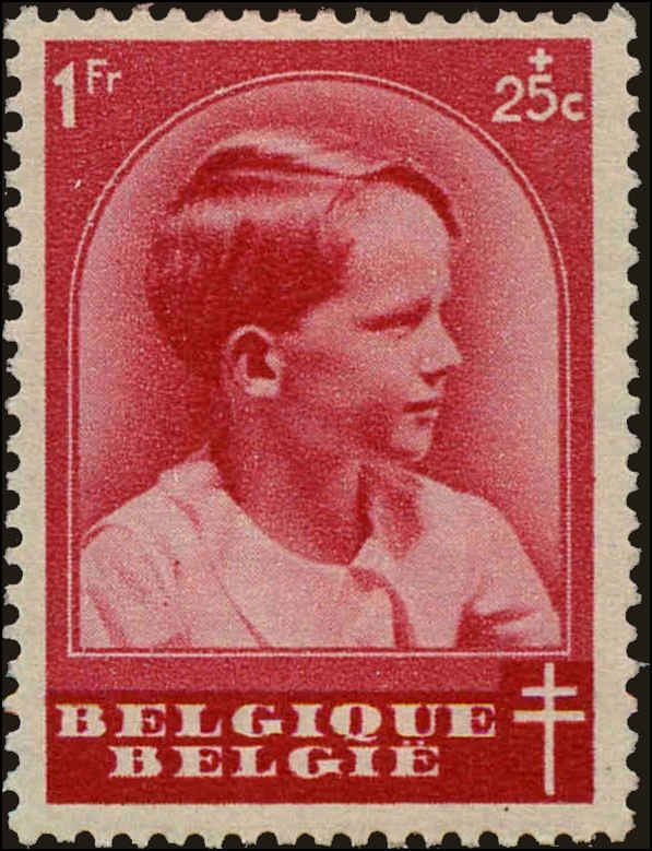 Front view of Belgium B185 collectors stamp