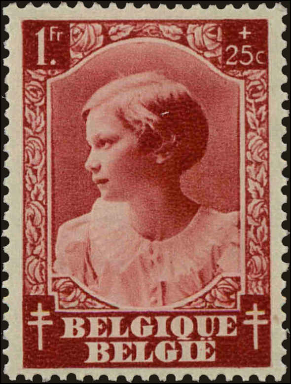 Front view of Belgium B205 collectors stamp